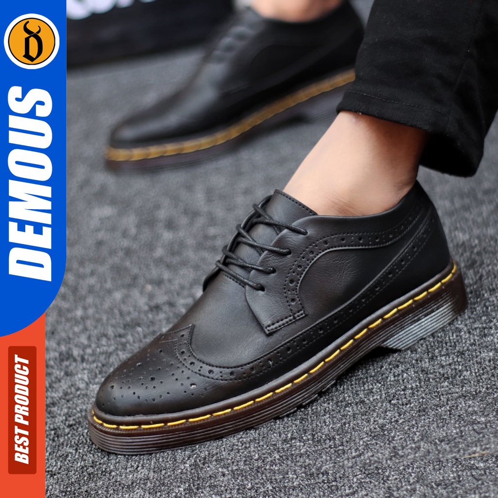 DEMOUS Wingtif - Sepatu Formal Pria Pantofel Kerja Docmart Oxford Original