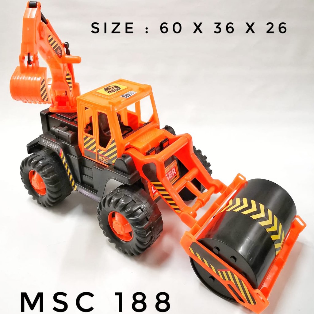 MAINAN MOBIL DORONG ANAK TRUK EXCAVATOR ASPHALT ROLLER JUMBO 2 IN 1 SG TOYS MSC 188