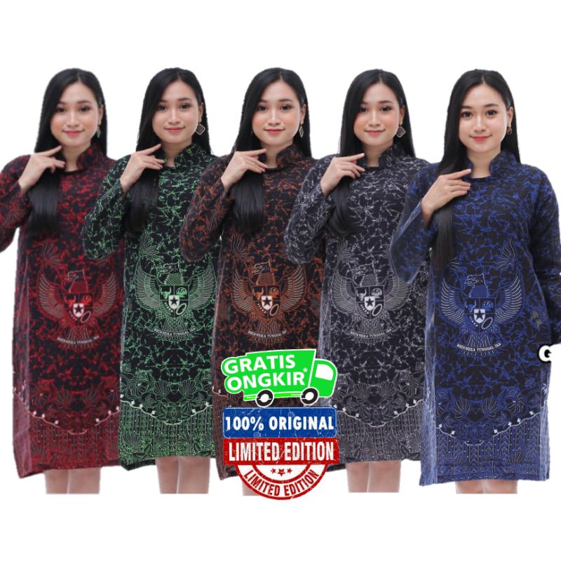 ATASAN TUNIK BATIK KATUN MODERN | TUNIK BATIK KANTOR PREMIUM | TUNIK BATIK GARUDA TERBARU
