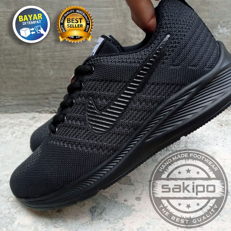 PROMO ANAK SEKOLAH !! SEPATU SEKOLAH HITAM POLOS SD SMP SMA SMK KULIAH / SEPATU KERJA JOGGING HITAM PRIA WANITA / SEPATU OLAHRAGA SENAM AEROBIK / SEPATU JOGING LARI RINGAN DIPAKAI / SAKIPO