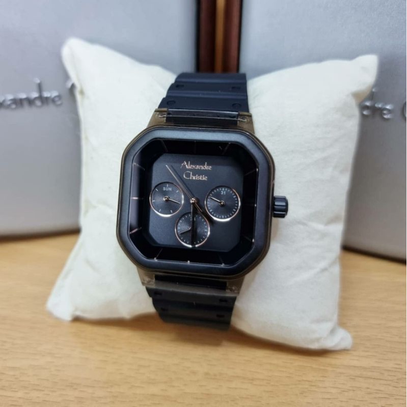 jam tangan alexandre christie rubber Strap wanita