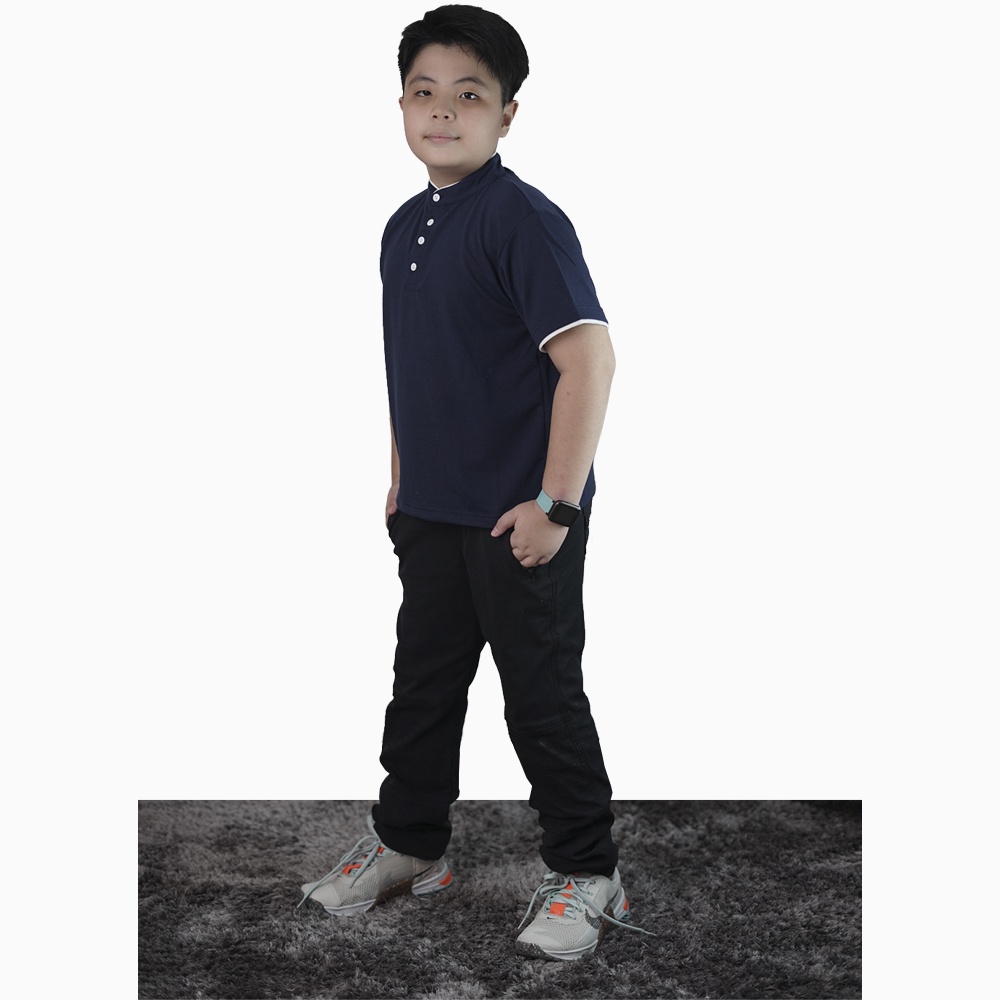 Kaos Lengan pendek Anak Laki kerah mandarin model Terbaru - XSHOP Delvin SS