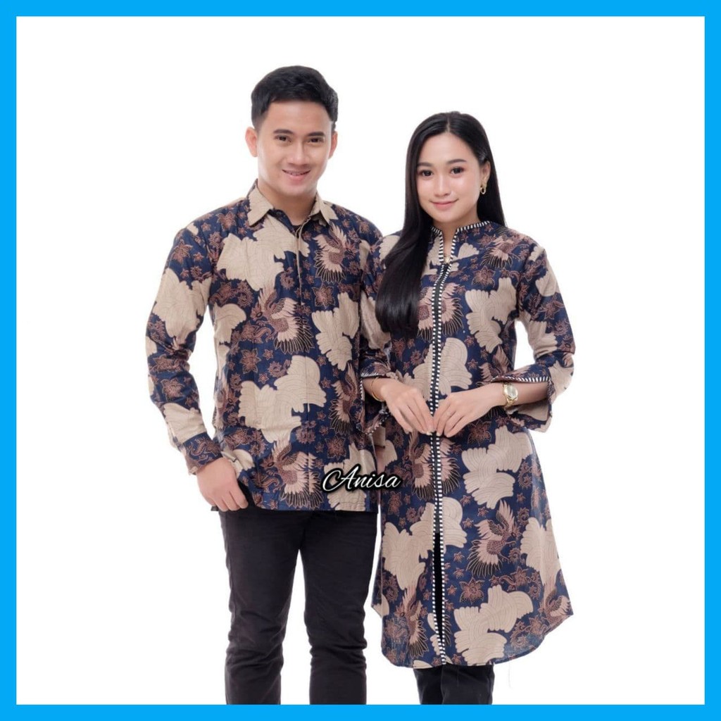 TUNIK KEMEJA COUPLE BATIK PASANGAN KEKINIAN TERBARU KEREN TRENDY SARIMBIT FASHION MUSLIM