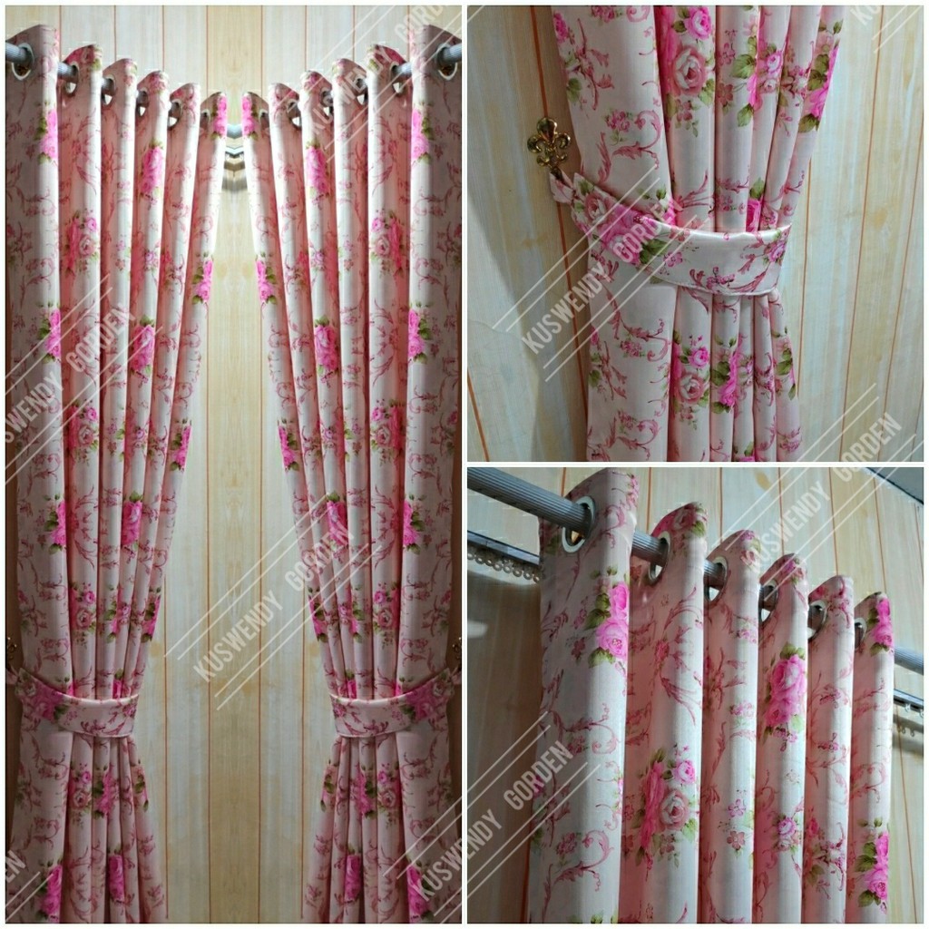 Gorden Blackout Shabby 150 x 250 cm Tinggi 2.5 meter Hordeng Jendela Pintu Tirai Bunga Minimalis