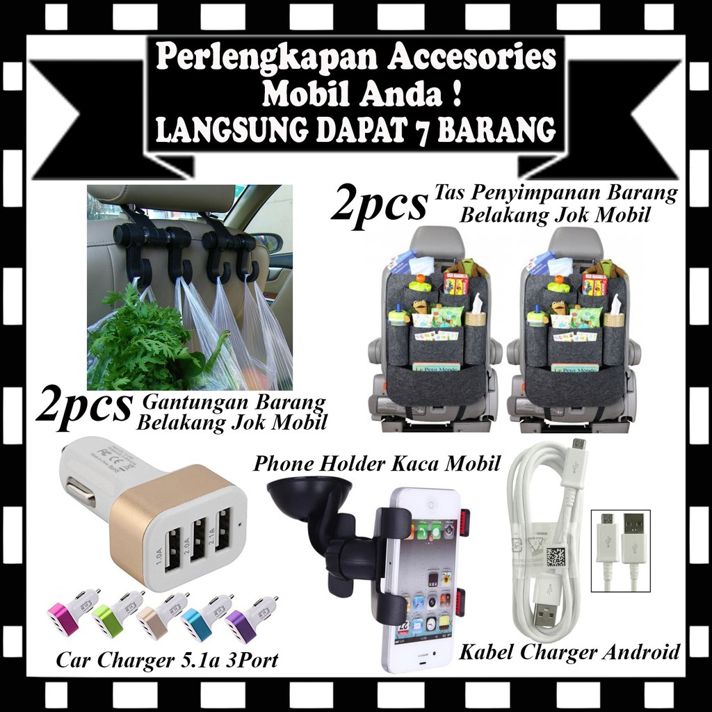 Perlengkapan Accesories Mobil anda - 1 paket langsung dapat 7 barang