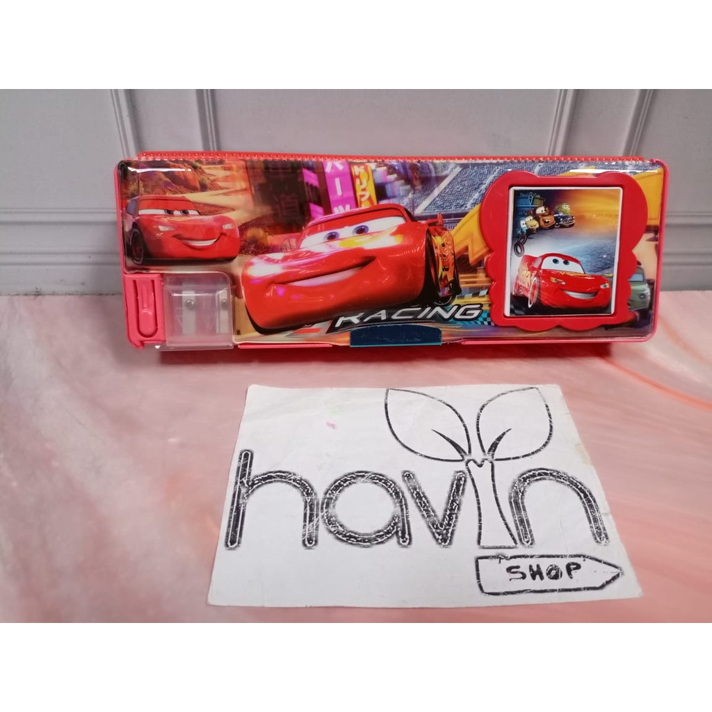 kotak pensil ada kalkulator/pencil case KALKULATOR/TEMPAT PENSIL MAGNET KALKULATOR-CARS makal