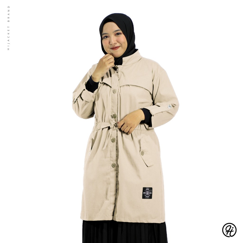 ⭐️GRATIS MASKER HIJAB⭐️ HIJACKET VALERIA SERIES - HIJACKET OFFICIAL HIJACKET STORE JAKET MUSLIMAH JAKET HIJABERS-CREAM (COKELAT)