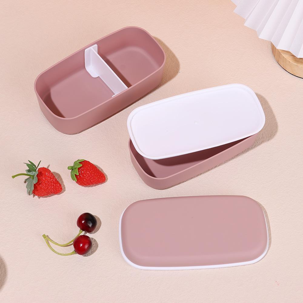 Solighter Bento Box Aksesoris Dapur Double Layers Fresh-keeping Lunch Box