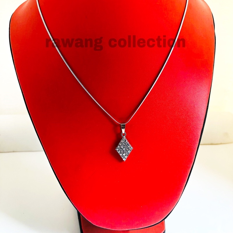 kalung silver belut fashion wanita plus liontin inport