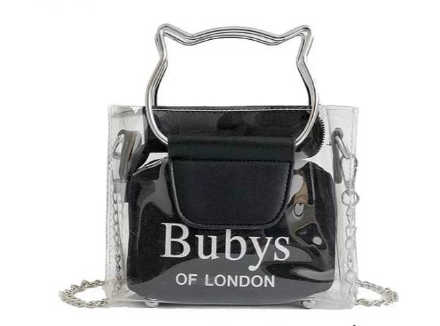 Bubys Of London Fashion Tas Selempang Handbag PVC 2in 1 Transparan Untuk Wanita