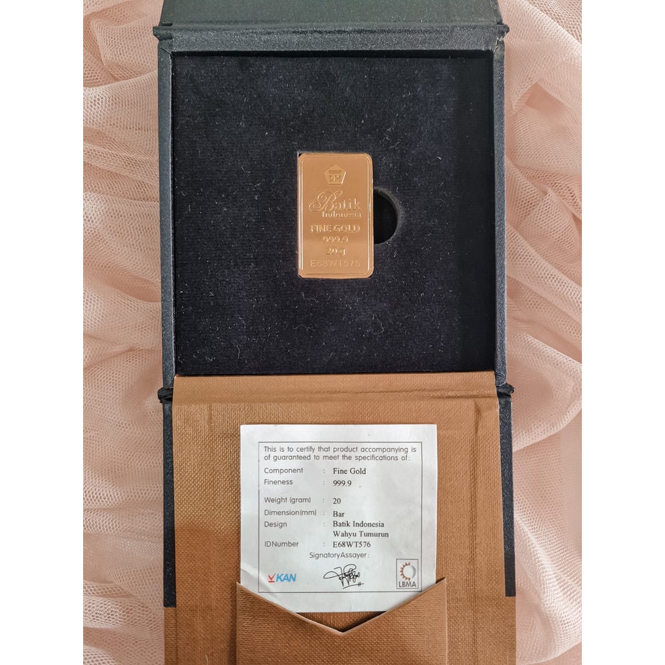 20 Gram LM Logam Mulia Antam Edisi Khusus Batik Indonesia Wahyu Tumurun Lengkap Dengan Kotak Box Cer