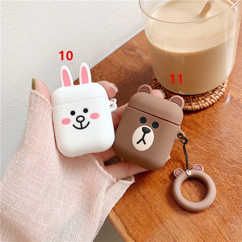 Casing Boneka Kartun Mickey Minnie Bahan Silikon Lembut untuk Apple airpods