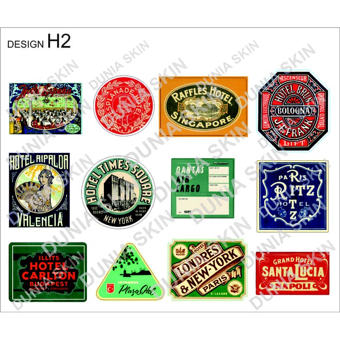 

Stiker KoperRimowa Travel Label Design H2 Retro Hotel LOGO EUROPE