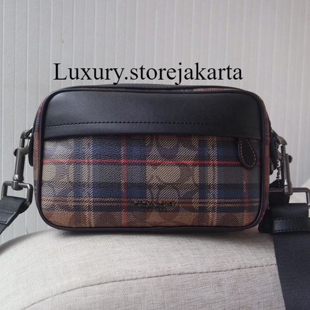 C0ach Graham Crossbody In Signature Canvas With Plaid