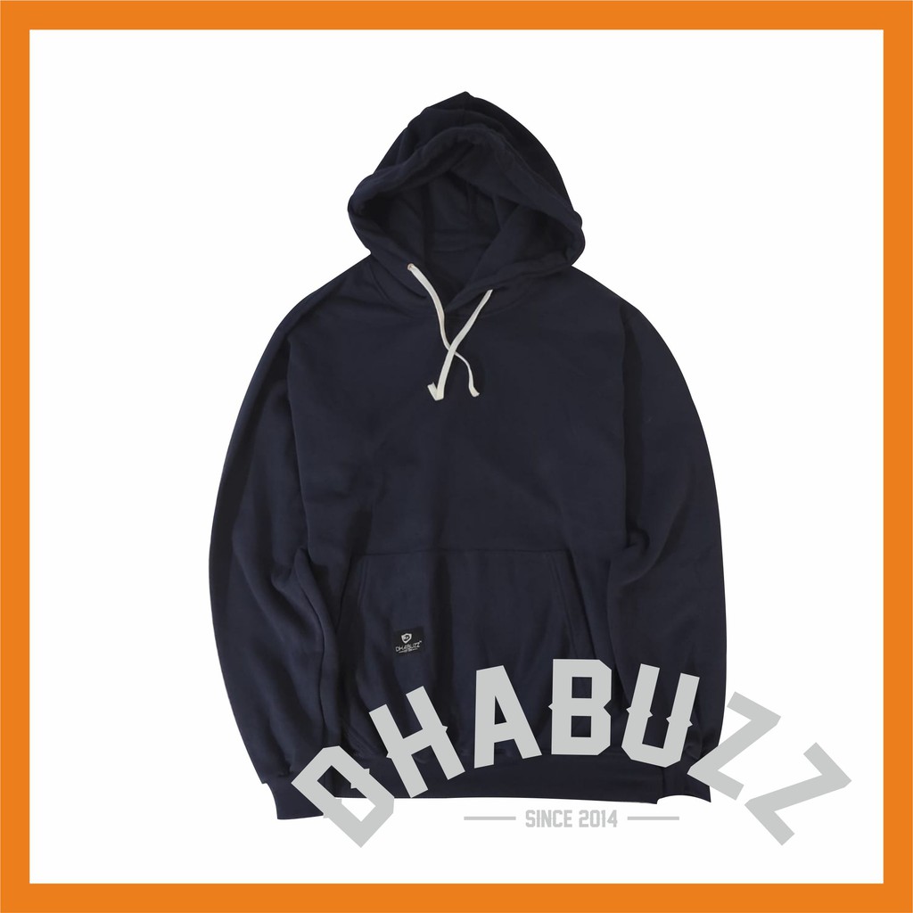 Sweater Hoodie solid Polos fleece tebal Premium DHABUZZ OFFICIAL