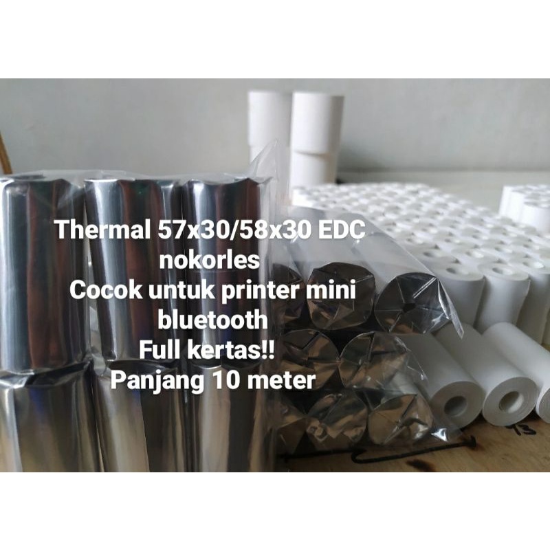 

KERTAS THERMAL STRUK KASIR NOTA EDC 57X30M / 58X30 MM
