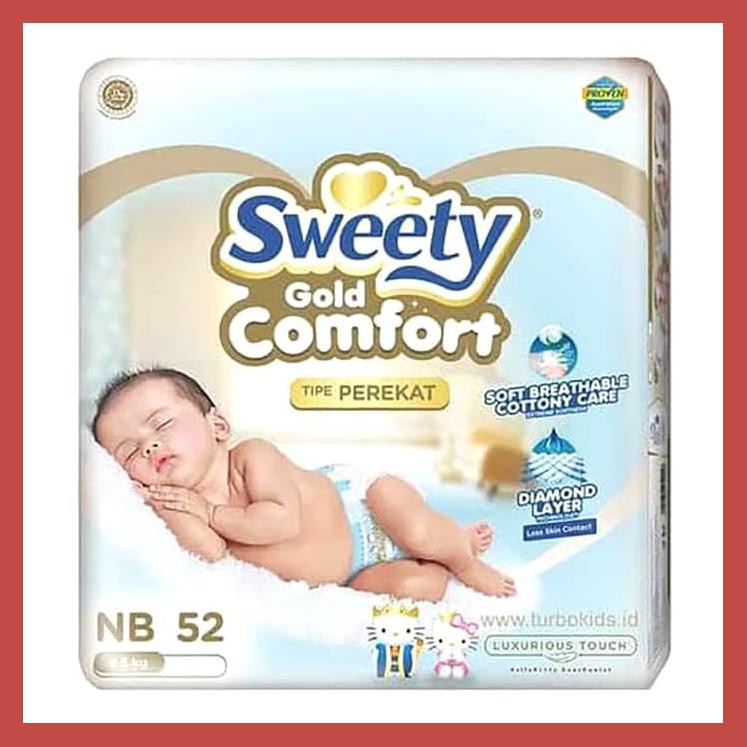 PAMPERS SWEETY COMFORT GOLD NEWBORN 52 POPOK BAYI