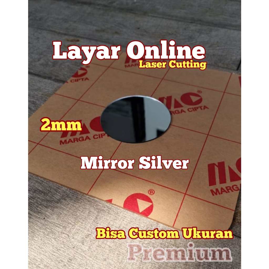 Acrylic Mirror Silver Diameter 25cm 2mm Akrilik Cermin