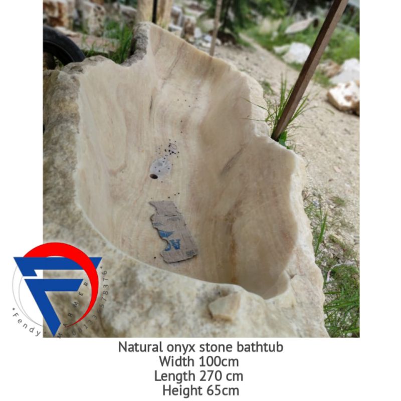 Bathtub jumbo batu onyx bentuk natural