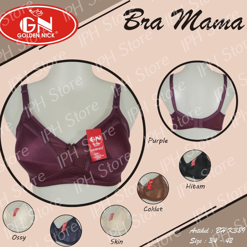 Bra / BH Golden Nick K389 (Cup B, Tanpa Kawat, Tanpa Busa, Kait 2)