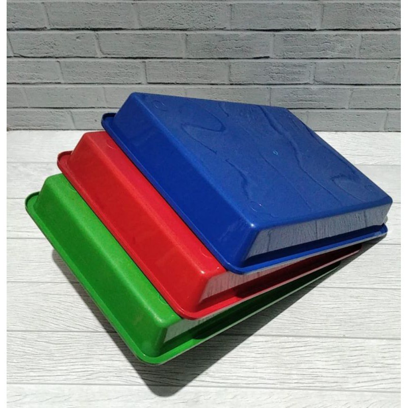 NAMPAN KOTAK PLASTIK 1 LUSIN NAMPAN SAJI NAMPAN PLASTIK BAKI KOTAK