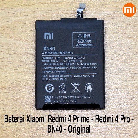 BATRAI REDMI 4 PRO BN40 ORIGINAL OEM 100% BATRE DOUBLE POWER BATRAI