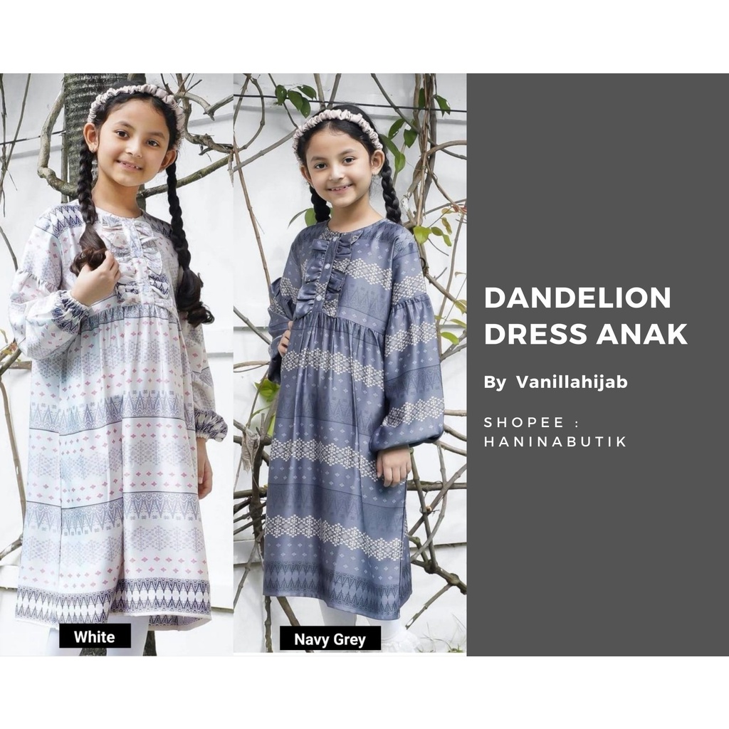 (𝗦𝗜𝗔𝗣 𝗞𝗜𝗥𝗜𝗠) Dandelion Dress Anak by VanillaHijab