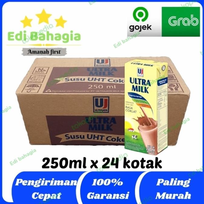 

(BISA COD) Susu Ultra Milk Coklat 250 mL Box (1 Box = 24 Pcs) Gojek/Grab PROMO SPECIAL Kode 375