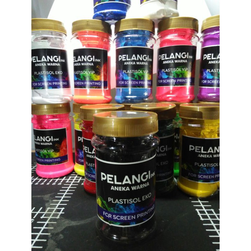 hitam 200 gram eko cat tinta sablon plastisol black cocok utk meja sablon manual thailand portable