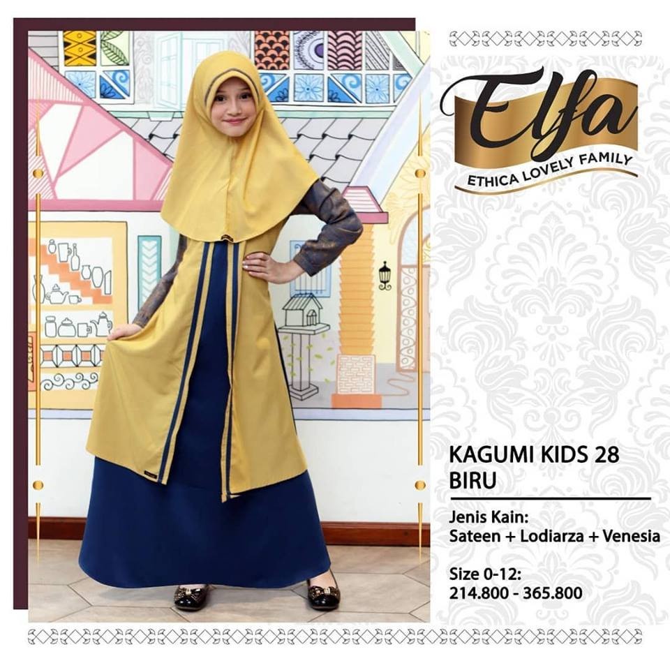 GAMIS ANAK TERBARU 2021 ETHICA KAGUMI KIDS 28 BIRU