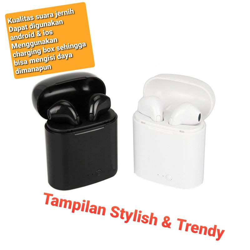 Headset Bluetooth Macaron i7S | Headset Bluetooth Kualitas Bagus Termurah | Earphone