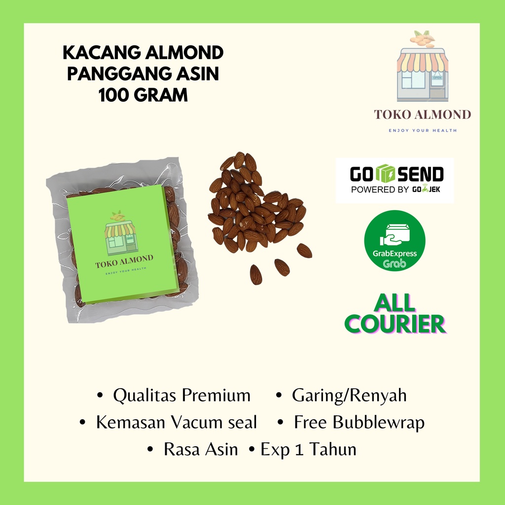 

Kacang Almond Panggang Asin 100gr - 250gr