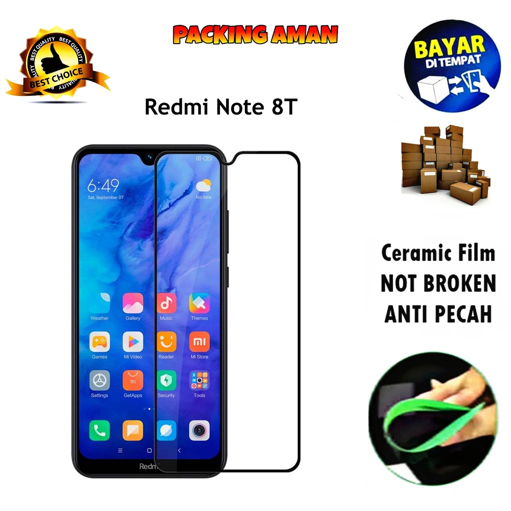 Tempered Glass Xiaomi Redmi Note 8T FULL COVER FULL SCREEN Ceramic Film Anti Gores