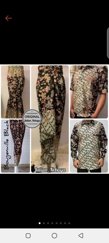Set Couple Batik / Baju Couple Batik Kebaya / Couple Batik Keluarga / Rok Plisket Duyung Lilit Jumbo