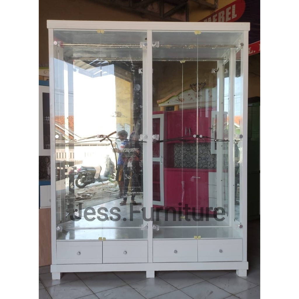 Lemari Pajangan Gamis / Baju / Pakaian Gantung 4 Pintu / Lemari Full Gamis Baju