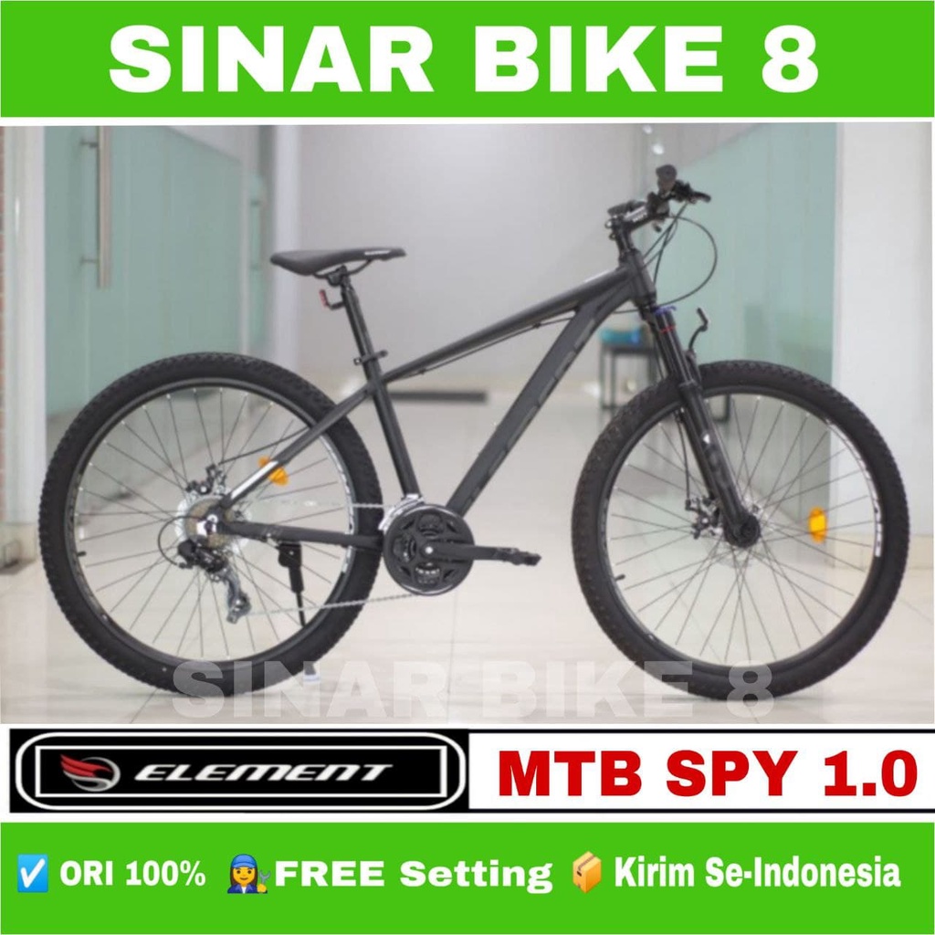 Sepeda Gunung Ukuran 27.5 InchMTB ELEMENT SPY 1.0 Alloy 24 Speed Rem Cakram