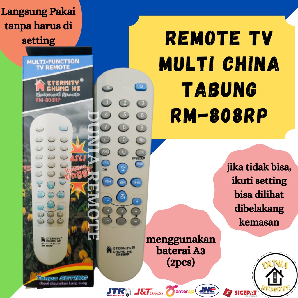 Remot Remote MULTI TV TABUNG KHUSUS CINA CH 808 pengganti remote TV china