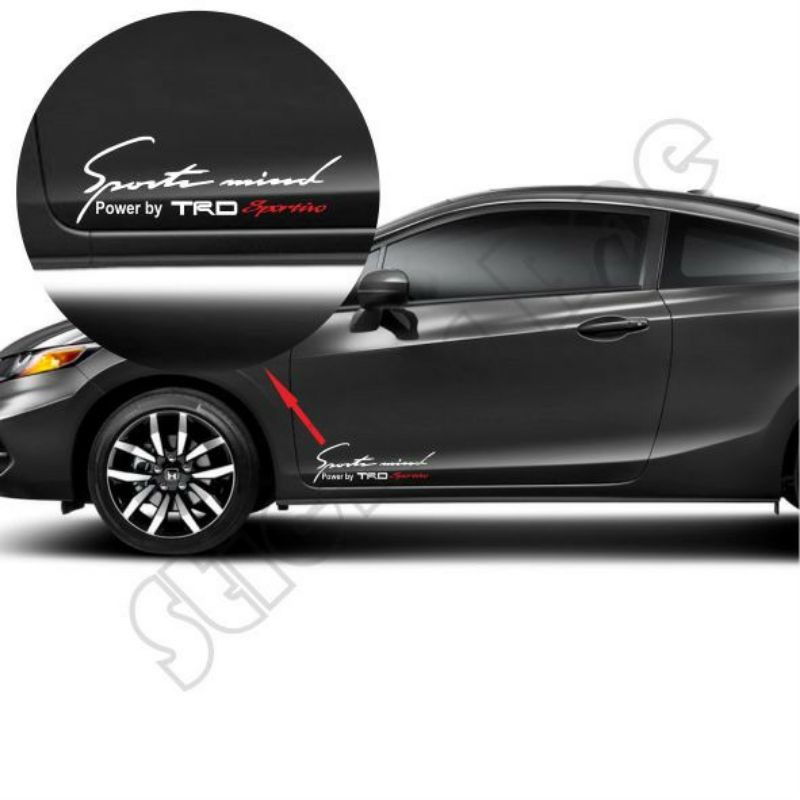 stiker mobil sport mind trd sportivo cutting