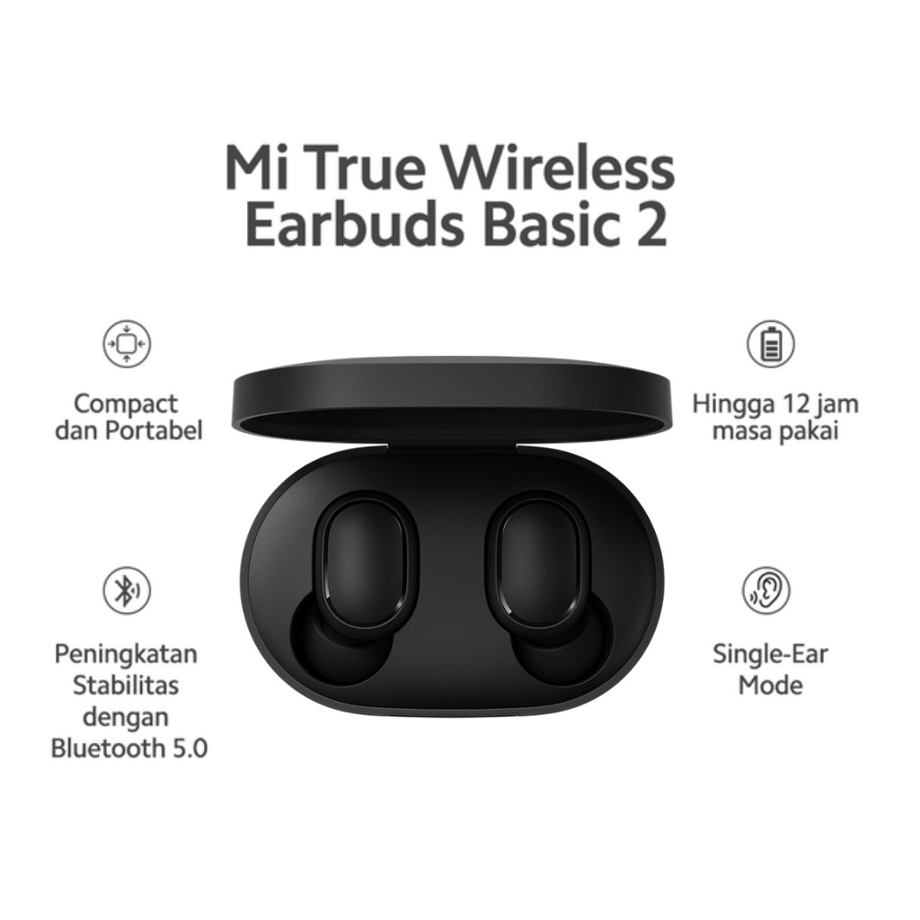 Earbuds Xiaomi Mi True Wireless TWS Earbuds Basic 2 Mic Ganda Noise Cancelling Original