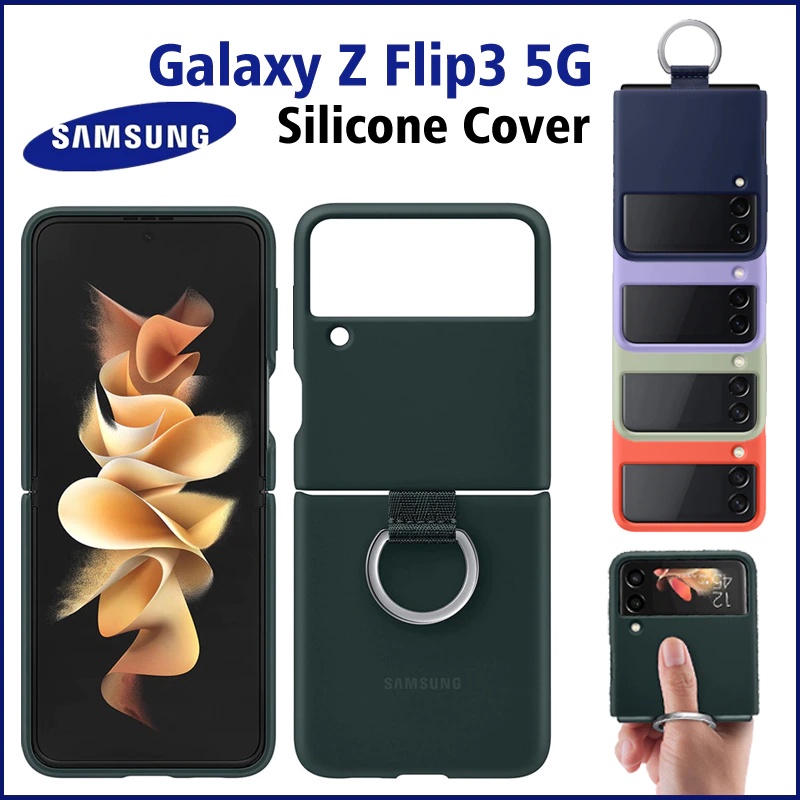 Samsung Galaxy Z Flip 3 Z Flip3 Silicone Full Cover Soft Case Casing Original