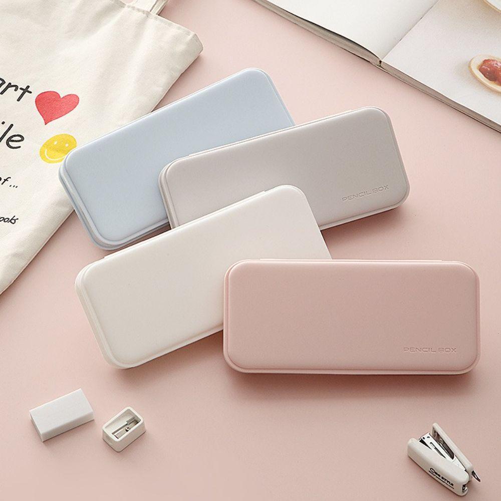 Mxbeauty Kotak Pensil Kawaii Morandi Color Desktop Storage Gaya Korea Siswa Stationary