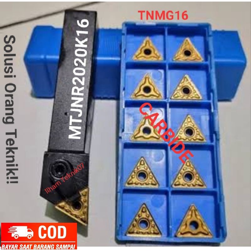 HOLDER BUBUT LUAR PAHAT BUBUT BESI SET PISAU BUBUT HOLDER MTJNR2020K16 SET INSERT TNMG16 CARBIDE DUD