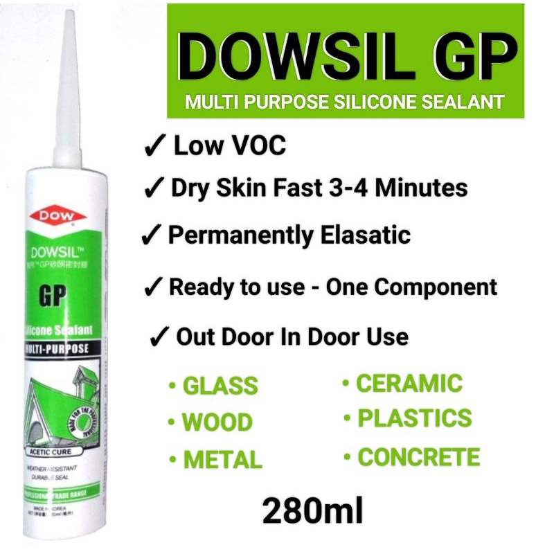 Lem Kaca Aquarium Silicone Sealant DOWSIL GP 280ml