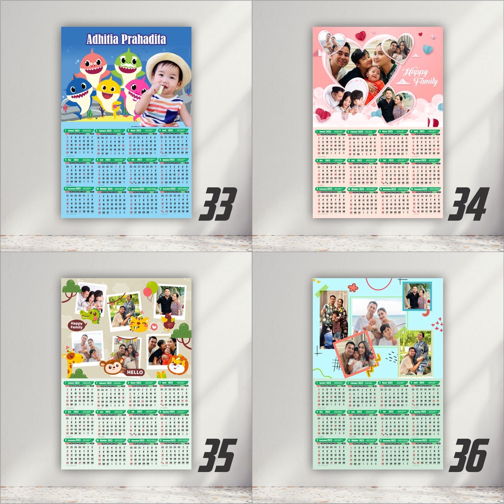 KALENDER 2024 CUSTOM FOTO,UKURAN A3+ (32X48 CM) TANPA PO