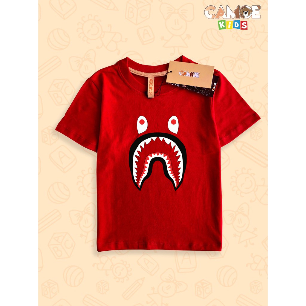 baju kaos anak kids bape shark