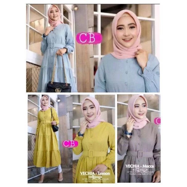 Tunik Vecihia / Tunik Wanita Termurah / Atasan Tunik / Baju Wanita Terbaru / Gamis Terbaru / Long Dress / Tunik Kekinian / Tunik Terlaris / Vechia Tunik / COD