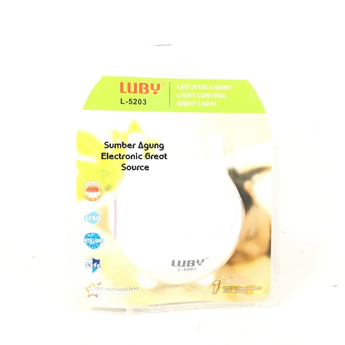 Lampu Tidur Sensor Luby L5203 Robot 5203 Cahaya Putih Inteligent Safe