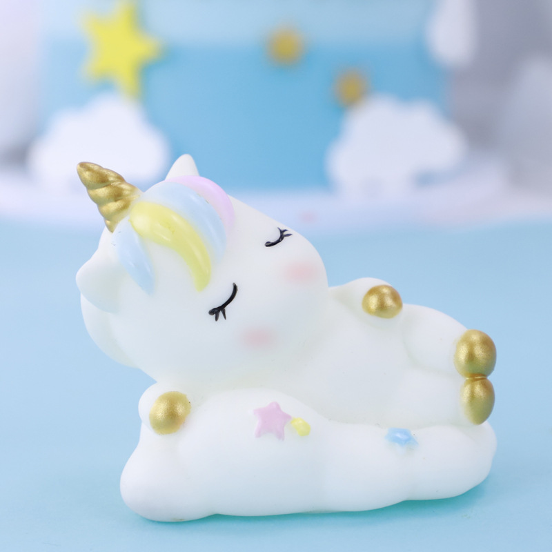 9pcs / set Topper Kue Desain Kartun Unicorn Awan Untuk Dekorasi Pesta Ulang Tahun Anak