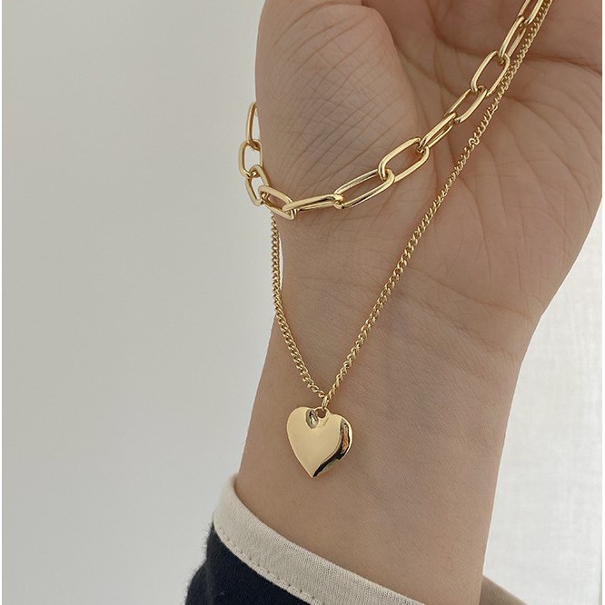 HBS 016 Kalung Double Layers Kalung Love Cantik Aksesoris Fashion Dengan Liontin Love Style Terbaru Hot 016