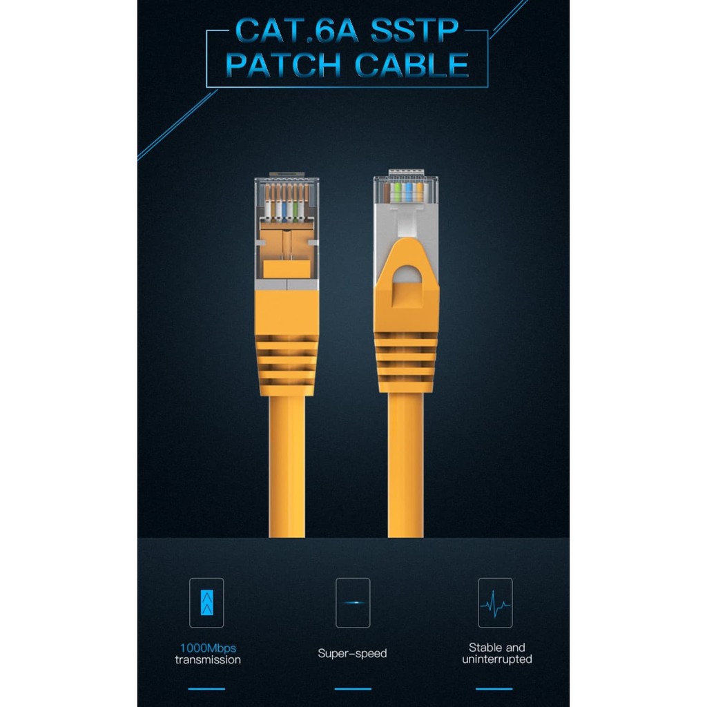 Vention VPC6 SSTP 0.5M Kabel Lan Cat6a Pure Cat6 RJ45 Gigabit